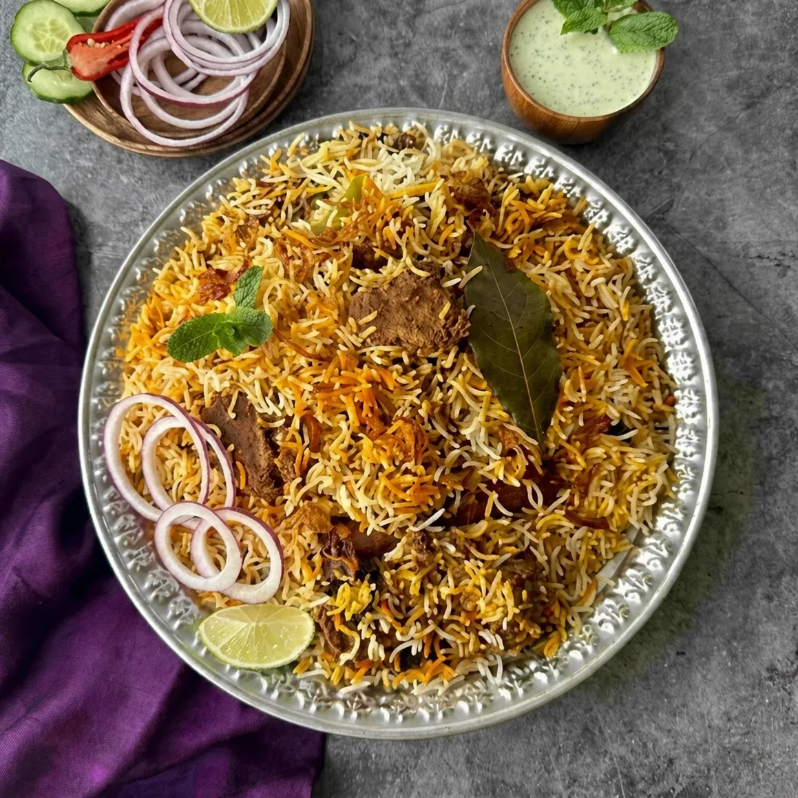 Mutton Biryani served at A-One Restaurant Winnipeg authentic Pakistani halal food Meadowood